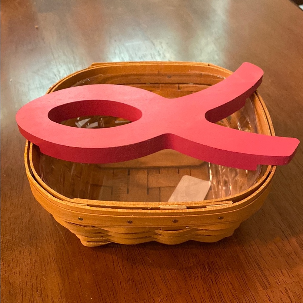 Longaberger 2015 Horizon of Hope Whitewashed Basket (c)